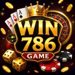 win786 game Online casino-style mobile gaming app interface with slots, cards, and spin wheel features